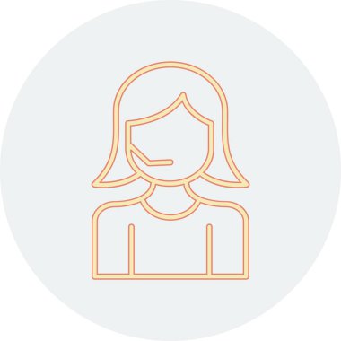 kadın kullanıcı profili simgesi, vektör illüstrasyonu