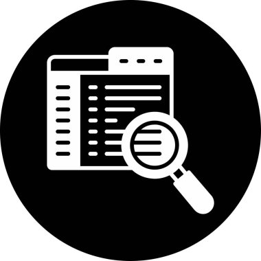 Büyüteç ve belge simgesi