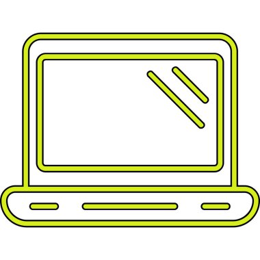 bilgisayar ekranı simgesi. ana hat bilgisayar monitörü vektör rengi düz izole