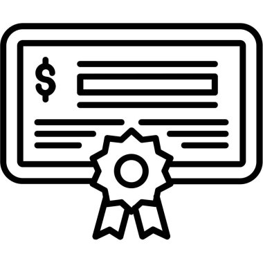 Sertifika simgesi, vektör illüstrasyonu