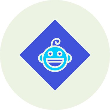 Şirin bir çizgi film simgesinin vektör çizimi