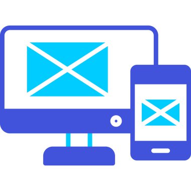 E- posta iletisi simgesi vektör illüstrasyon tasarımlı akıllı telefon