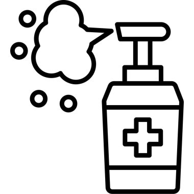Antiseptik dezenfektan sprey ikonu, vektör çizimi