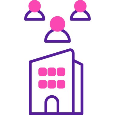 Bina. Web simgesi basit illüstrasyon