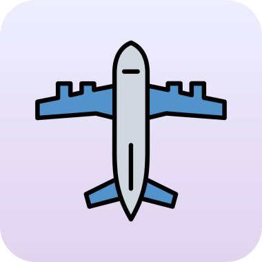 düzlem simgesi, vektör illüstrasyonu