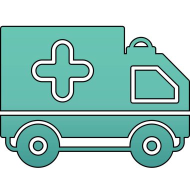 ambulans simgesi vektör illüstrasyonu