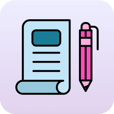 kalem ve kalem yazma kavramının vektör simgesi