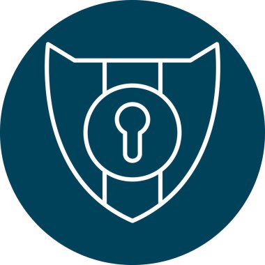 Bir kalkan simgesinin vektör illüstrasyonu