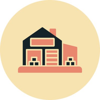 vektör evi düz simgesi