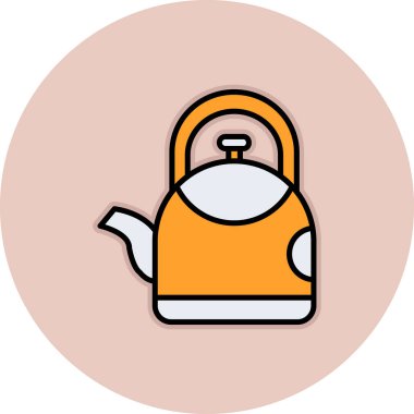 Çaydanlık. Web simgesi basit tasarım