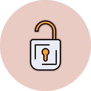 Düz vektör simgesini beyaz arkaplana kilitle