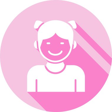 kız ikon vektör illüstrasyonu