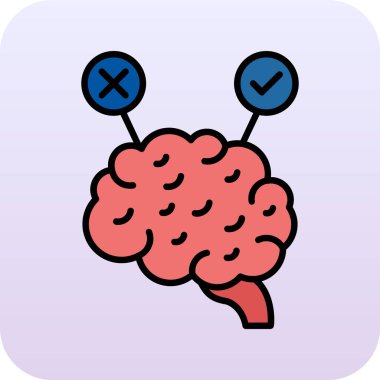 Beyin simgesi, vektör illüstrasyonu