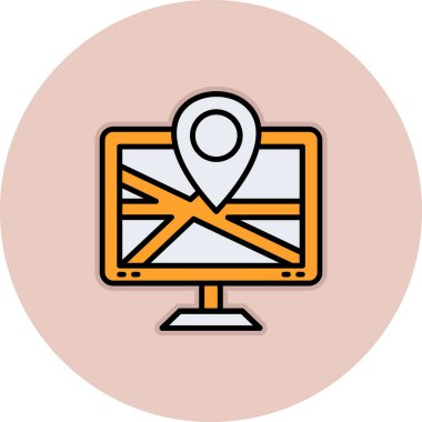 harita konumu ikon vektör illüstrasyonu