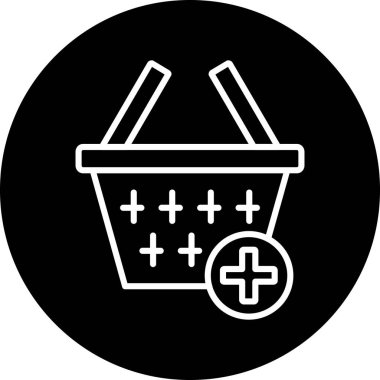 Alışveriş sepeti simgesi, vektör illüstrasyonu