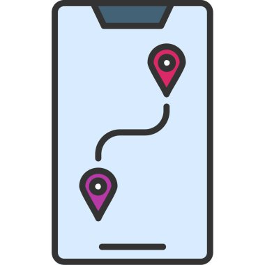 gps konum simgesi, modern tasarım illüstrasyonu