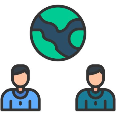 İş ekibi. Web simgesi basit illüstrasyon