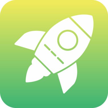 Roket simgesi soyut arkaplanda izole edildi