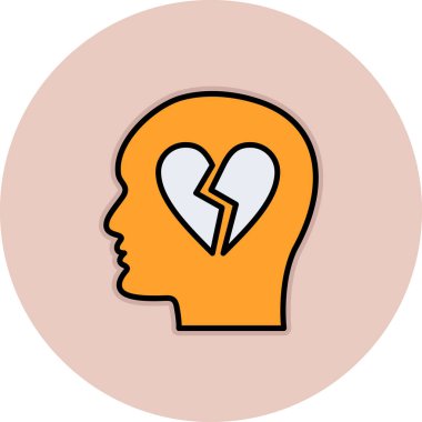 Kırık kalp ikonu. vektör illüstrasyonu