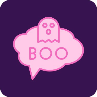 Konuşma balonlu şirin cadılar bayramı kartı.