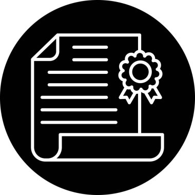 Sertifika ikonu vektör illüstrasyonu