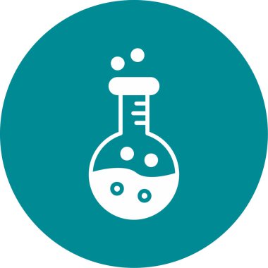 Kimyasal şişe vektör ikonu. biçim çift renkli düz yuvarlak sembol, eko yeşil ve mavi renkler, yuvarlak açılar, beyaz arkaplan.