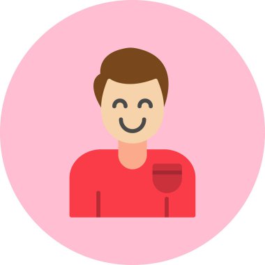 Düz stil mutlu adam simgesi