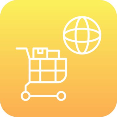 Alışveriş arabası simgesi, vektör illüstrasyonu