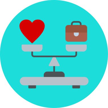 Beyaz arka planda bavullu bir kalp, illüstrasyon, vektör..