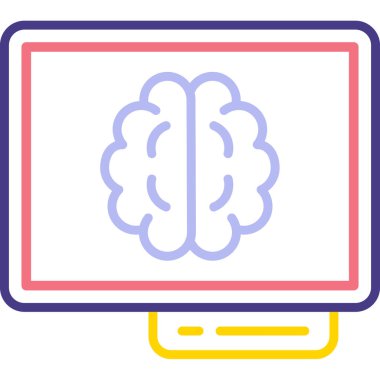 Beyin. Web simgesi basit illüstrasyon