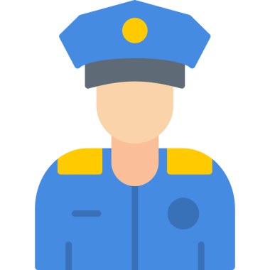Polis memuru düz vektör simgesi