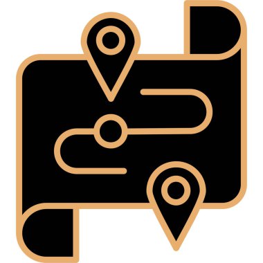 harita simgesinin vektör illüstrasyonu