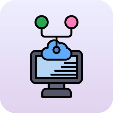 Modern bilgisayar simgesinin vektör illüstrasyonu