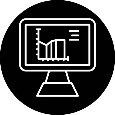 Analitik simge. Web için analitik vektör simgesinin özet çizimi