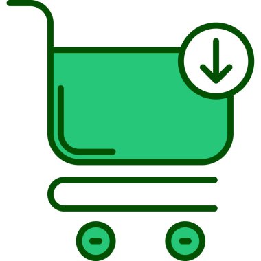 vektör arabası simgesi, basit vektör illüstrasyonu