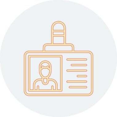 kimlik kartı simgesi, vektör illüstrasyonu