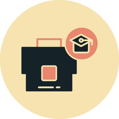 okul çantası simgesi, vektör illüstrasyonu