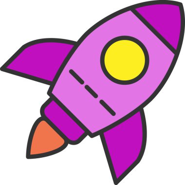Roket. Web simgesi basit tasarım