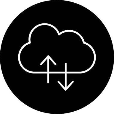 Bulut bilgi işlem simgesi beyaz arka plan üzerinde izole