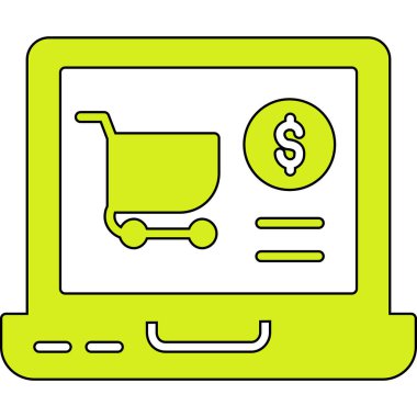 Alışveriş torbası ve sikke vektör illüstrasyon tasarımlı bilgisayar