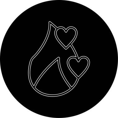 Beyaz arkaplanda izole edilmiş bir kalp simgesinin çizimi