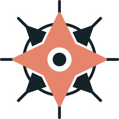 Modern pusula simgesinin vektör çizimi