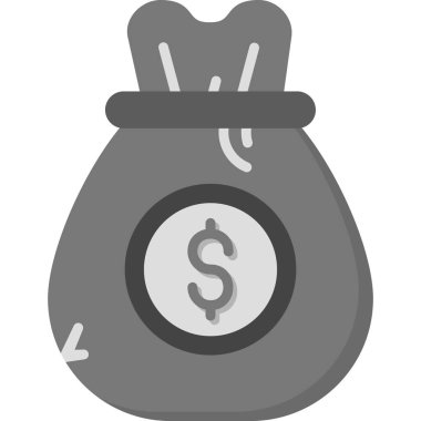 Dolar işaretli para çantası, basit ikon vektör çizimi tasarımı