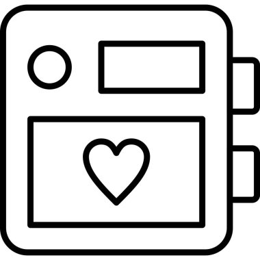 kart kalp aşk simgesi ana hat biçiminde