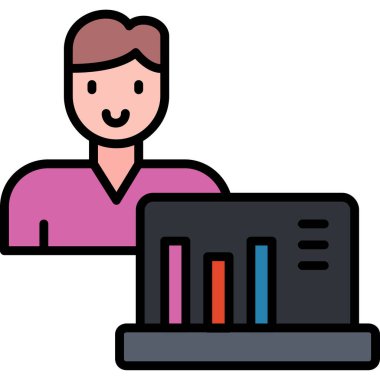 İş bürosu çalışanı simgesi - taslak biçimi