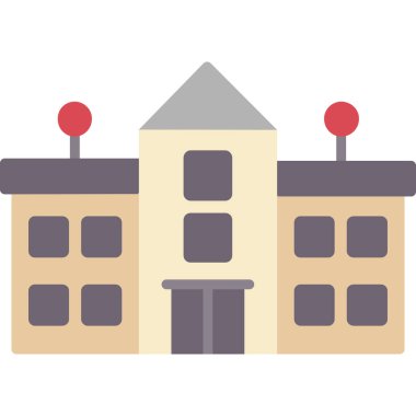 okul inşa vektör illüstrasyonu