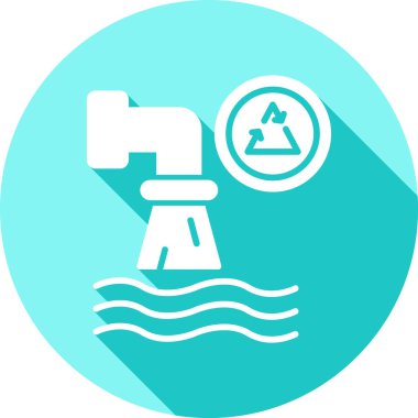 Su kirliliği ikonu vektör illüstrasyonu