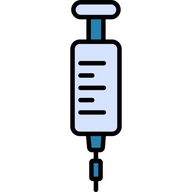 Şırınga ikonu. ana hatlı tıbbi enjeksiyon şırınga ikonu rengi düz izole