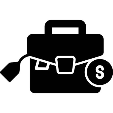 evrak çantası glyph düz simgesi