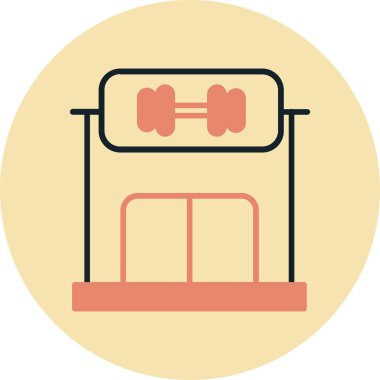 Bir spor salonu simgesinin vektör çizimi